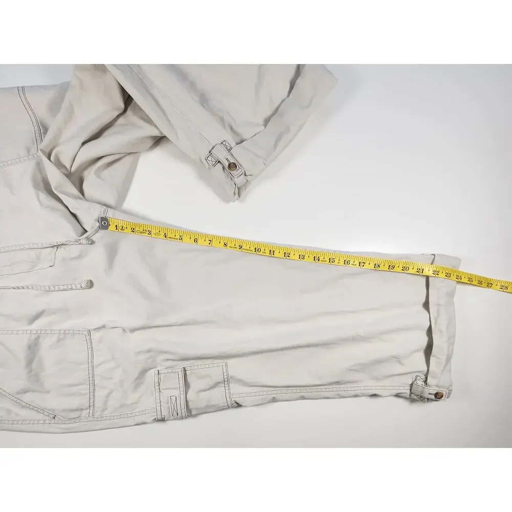 Eddie Bauer Women's Beige Cargo Capri Pants Size 18 Cotton Casual